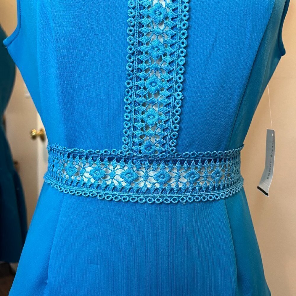 NWT Alexia Admor Blue Justine Sleeveless Dropped Waist mini dress, Size Small - Picture 5 of 16